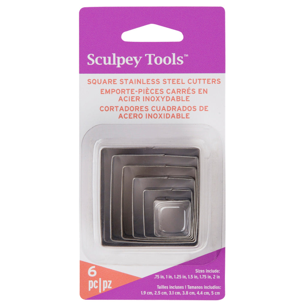 Sculpey Graduated Cutter Set: Square, 6 Pc