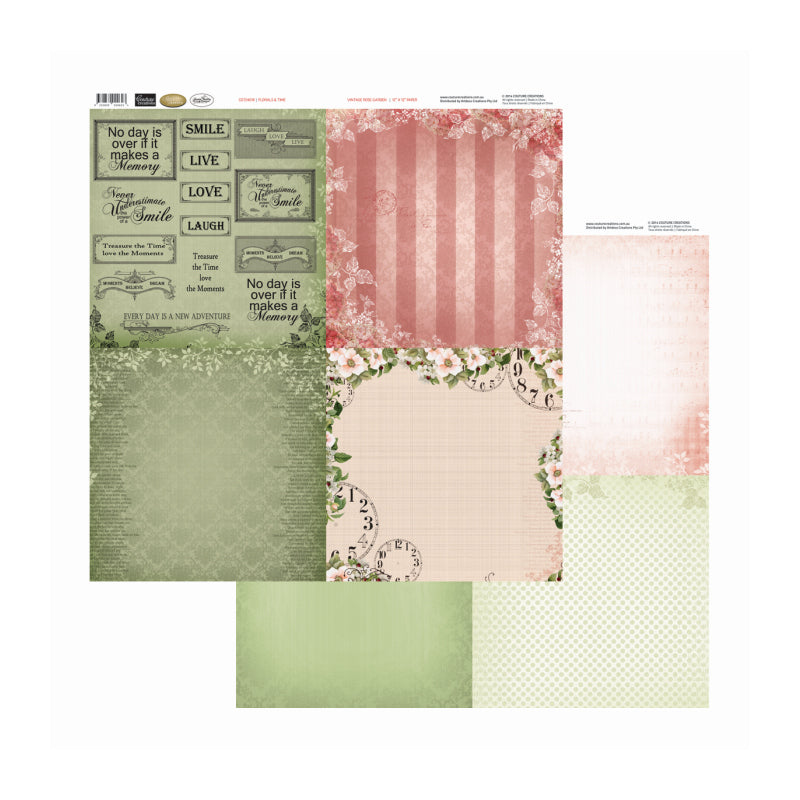 Artdeco Creations Con Florals & Time Packs Of 10 Sheets