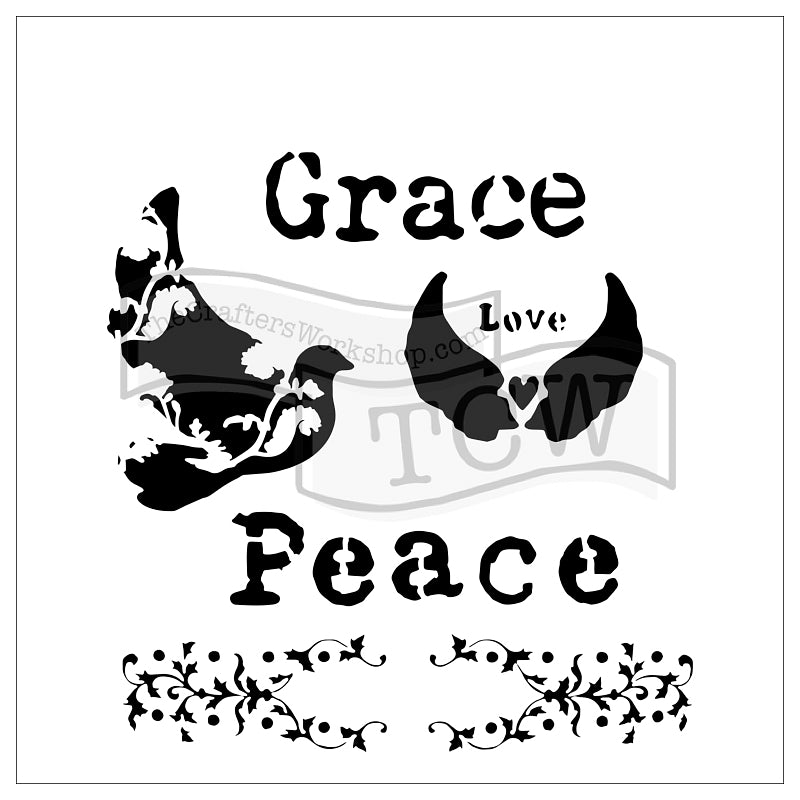 The Crafters Workshop 6x6 Stencil Peace Doves