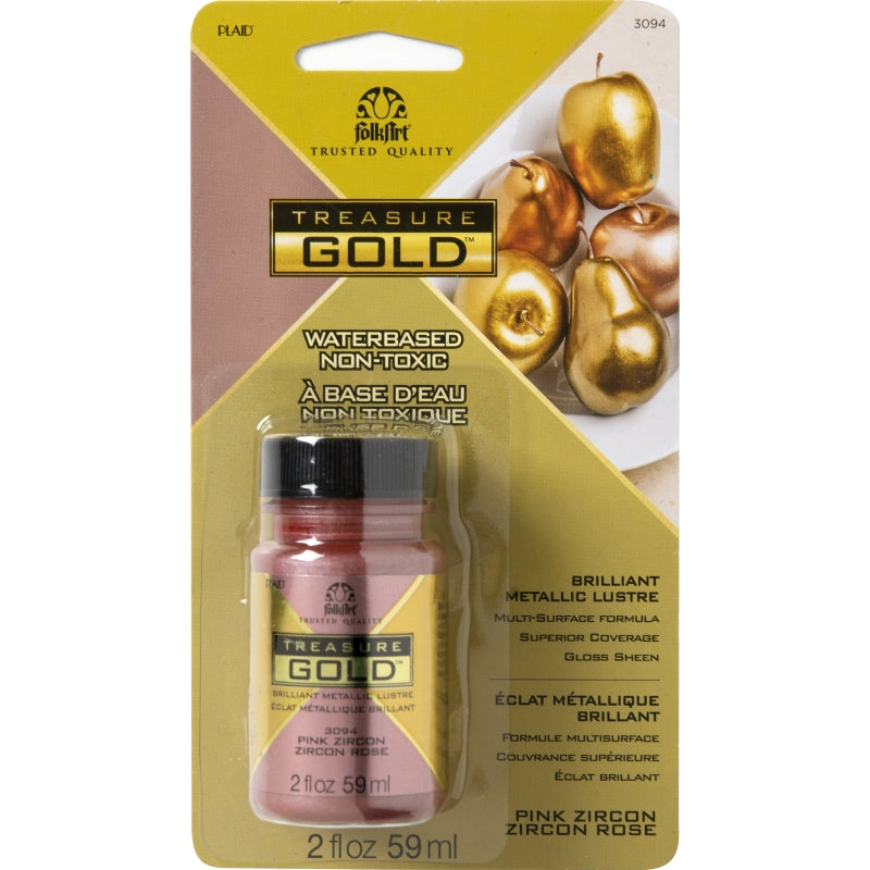 Pink Zircon Folkart Treasure Gold Lustre 2oz(carded)