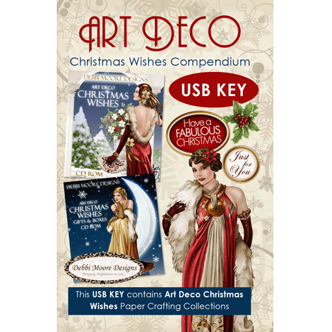 Debbi Moore Designs Art Deco - Christmas Wishes Usb