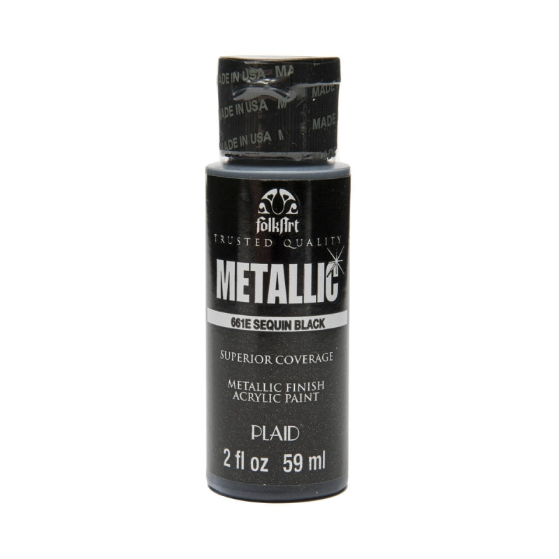 Sequin Black Metallic Folkart- 2oz