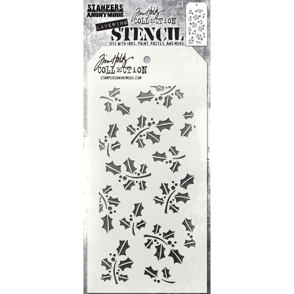 Art Gone Wild Hollyberry - Tim Holtz Layering Stencil