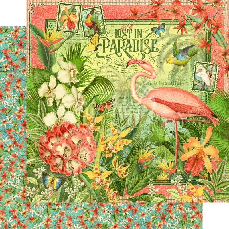 Graphic 45 Lost In Paradise 12x12 Paper Packs Of 5 Sheets