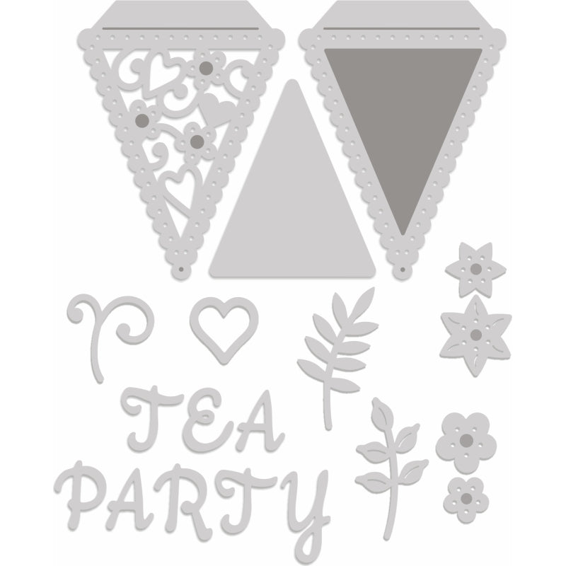 Sue Dix Tea Party Customisable Bunting Sweet Dixie Cutting Die