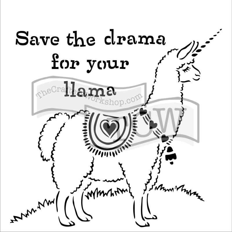 The Crafters Workshop 6x6 Stencil Drama Llama