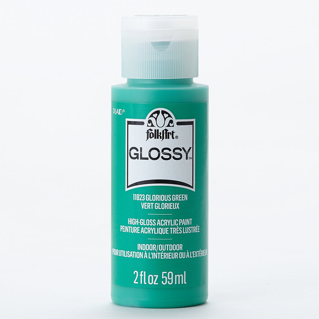 Glorious Green Folkart Glossy Acrylic Paints - 2 Oz.