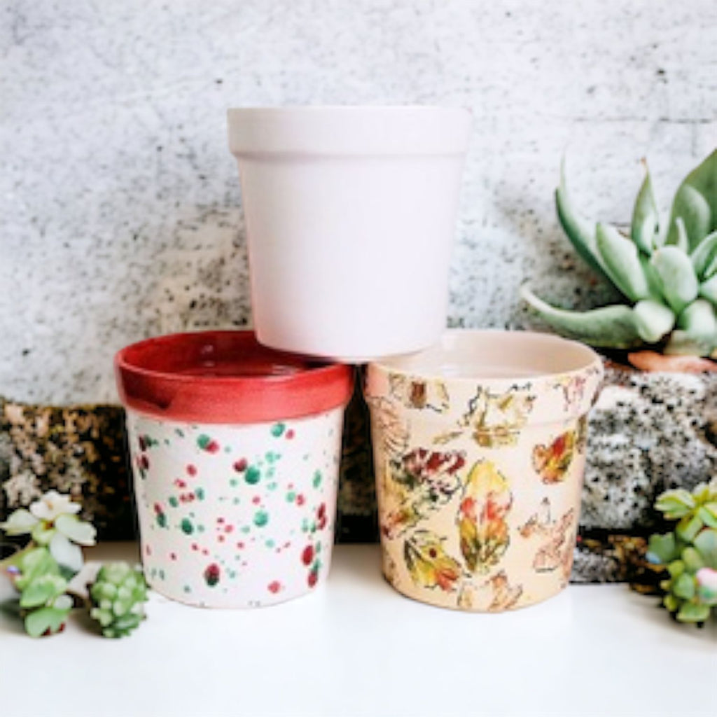 Ceramiche Arti-C Traditional Flower Pot + Rim 15cm (Carton Of 8)