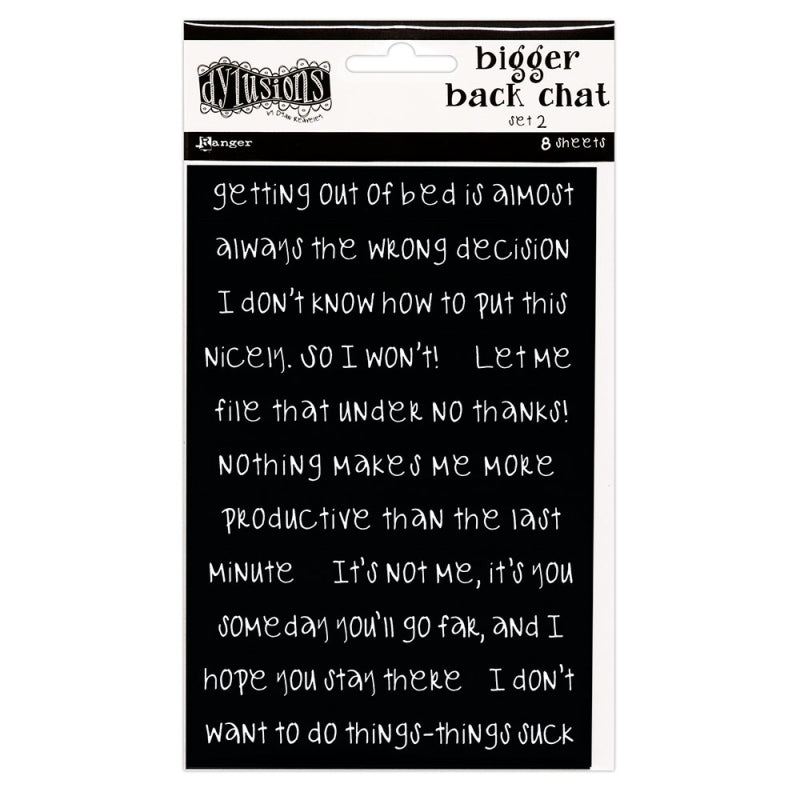 Ranger Dylusions Back Chat Stickers Black Set 2