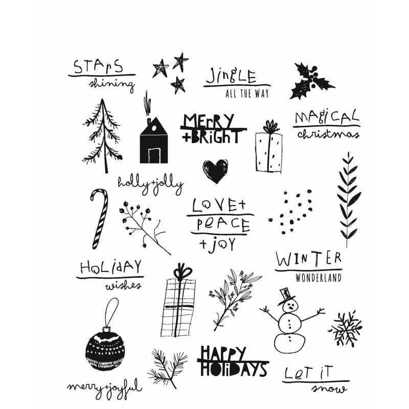 Seasonal Scribbles Cling Stamps