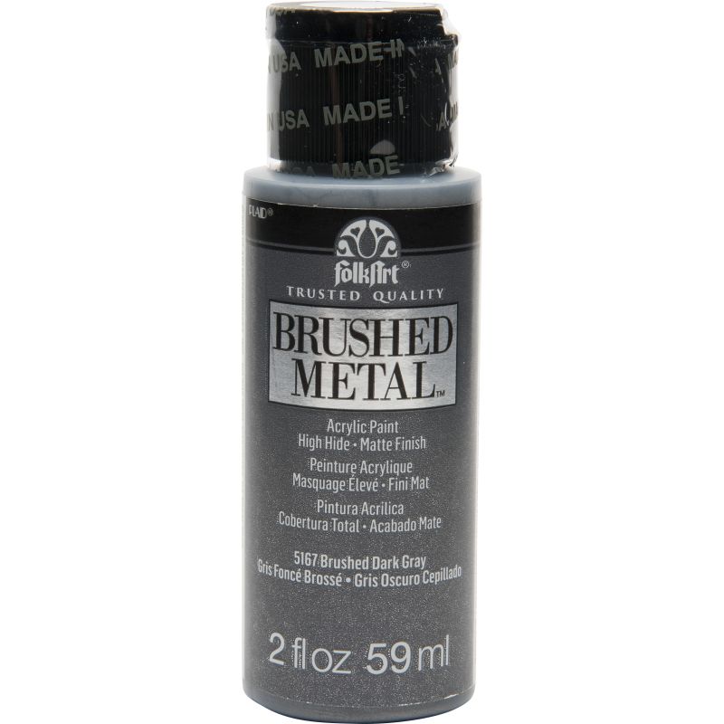 Dark Grey Brushed Metallics Folkart 2oz