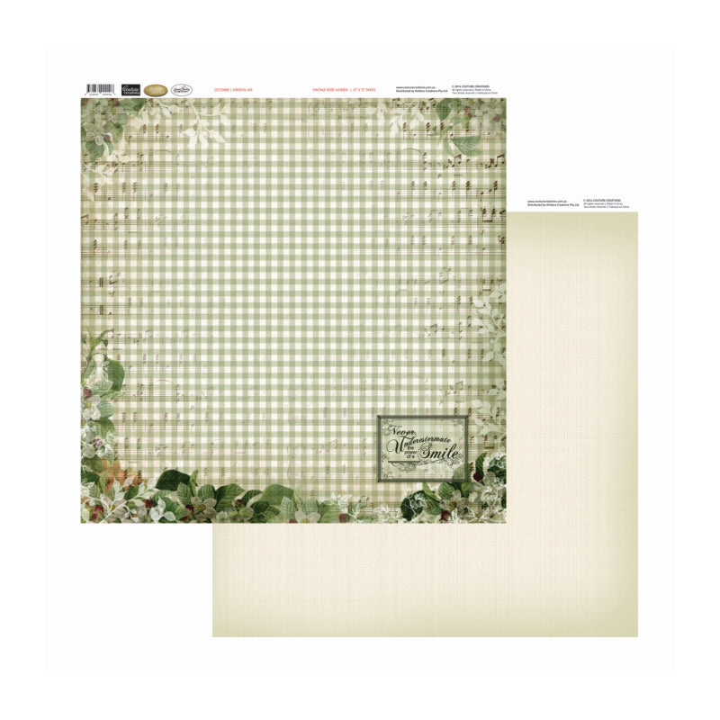 Artdeco Creations Con Green Plaid Packs Of 10 Sheets