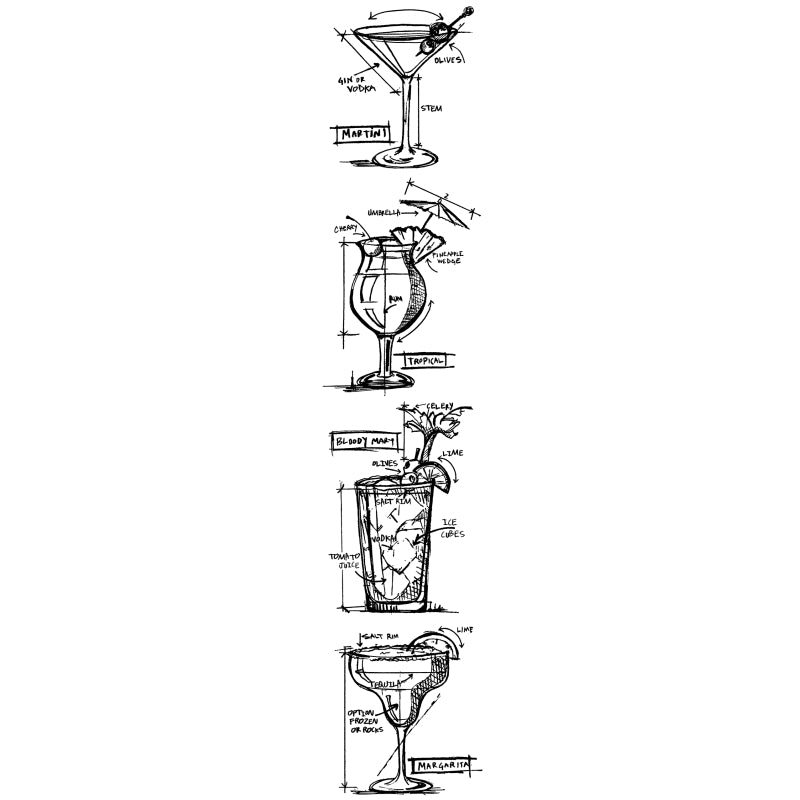 Art Gone Wild Cocktails Blueprint Strip