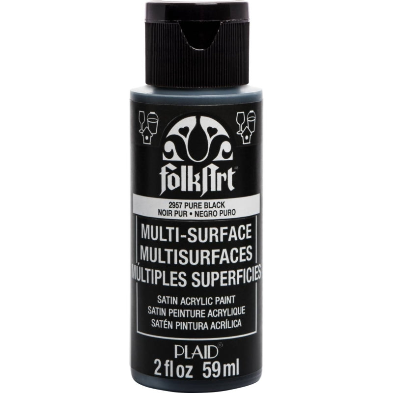 Pure Black Folkart Multi-surface 2oz