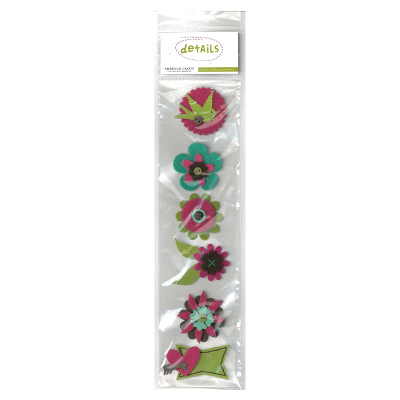 American Crafts Details Layered Embellishments Colour Set