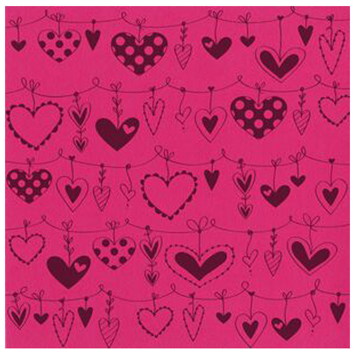 Bazzill Cardstock 12x12 String Of Hearts Pink Fairy