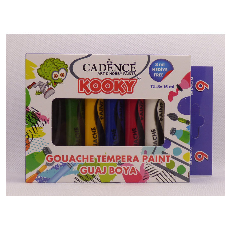 Cadence Kooky Gouache Tempera Paint Set - 15 Ml (6 Pieces)