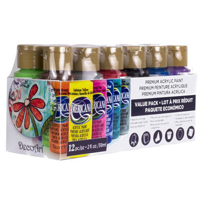 DecoArt Americana Acrylics 12-colour Value Pack