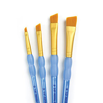 Royal Brush Company 4pc Gld Taklon Angular 3 Pack