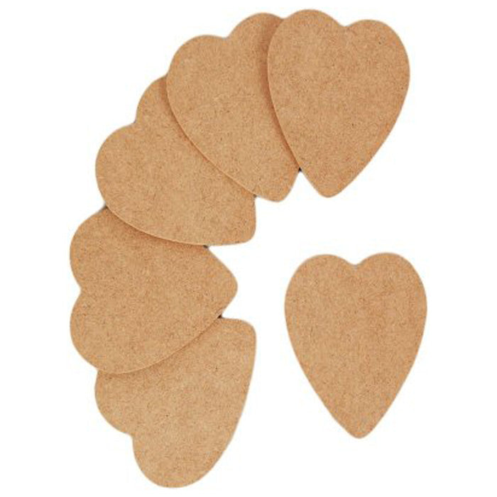 Yart Factory Heart - 3mm Mdf 77x90mm - Pack Of 6