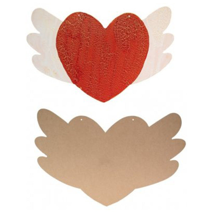 Yart Factory Mdf Heart With Angel Wings