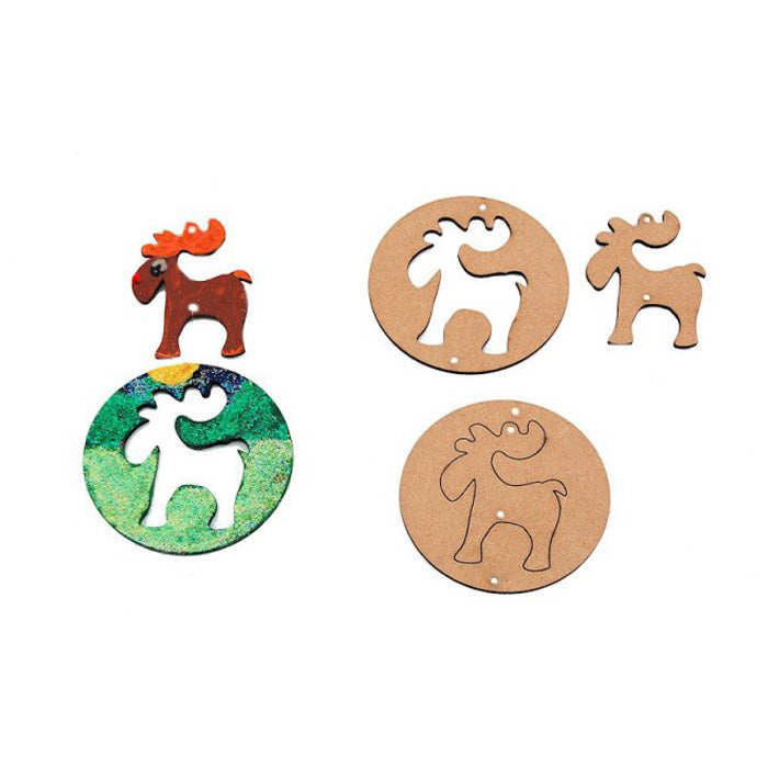 Yart Factory Mdf Xmas Duo Deco Reindeer Set 3