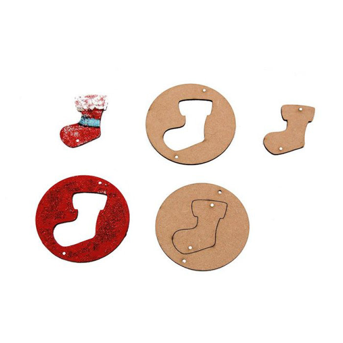 Yart Factory Mdf Xmas Duo Deco Stocking Set