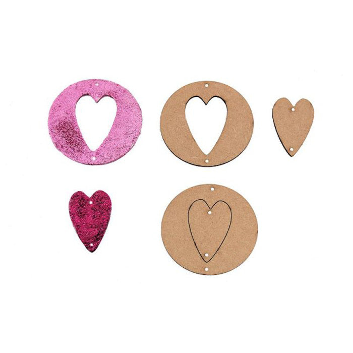 Yart Factory Mdf Xmas Duo Deco Heart Set 3