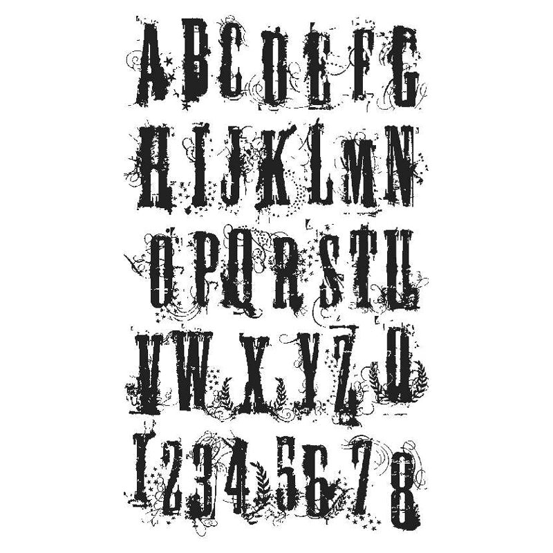 Art Gone Wild Grunge Alphabet Cling Die Set