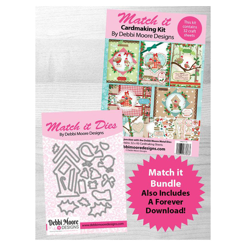 Debbi Moore Designs Match It - Build A Scene Christmas Robin Die, Pad, Forever Code Set