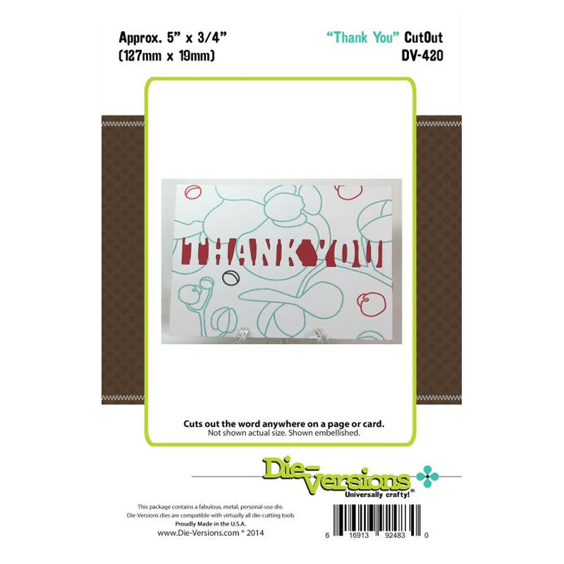 Die-Versions Thank You Cut Out