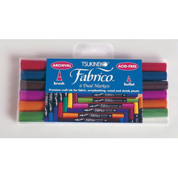 Tsukineko Fabrico Dual Marker 6 Colour Set