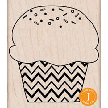 Hero Arts Zig Zag Cupcake - Wood Mounte