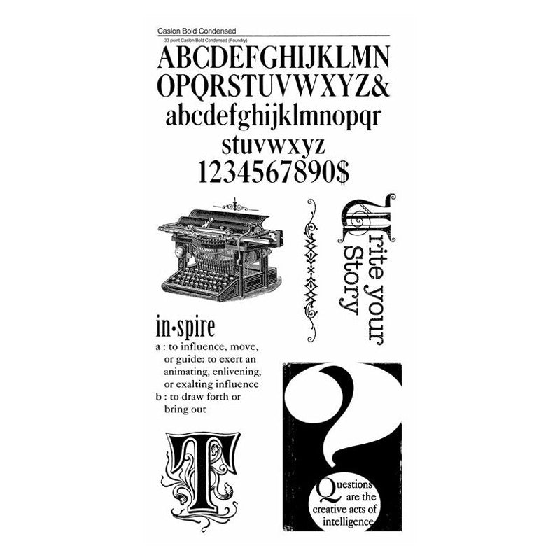 Hampton Art Cling Stamp G45 Typography 3