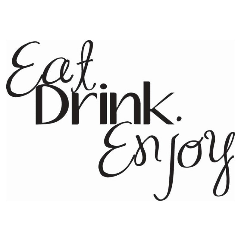 Hampton Art Wood Mounted Stamp 7g Eat Drink Enjoy