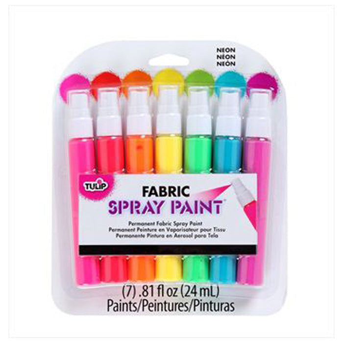 Tulip Neon Mini Spray Fabric Paint 7 Pack