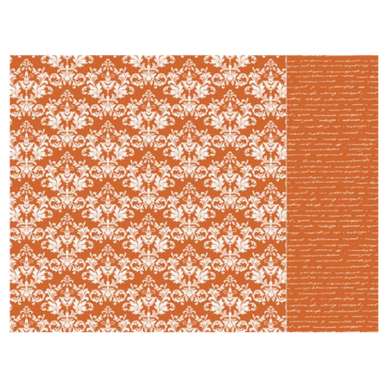 Kaisercraft Scrapbook Paper-orange Damask Packs Of 10 Sheets