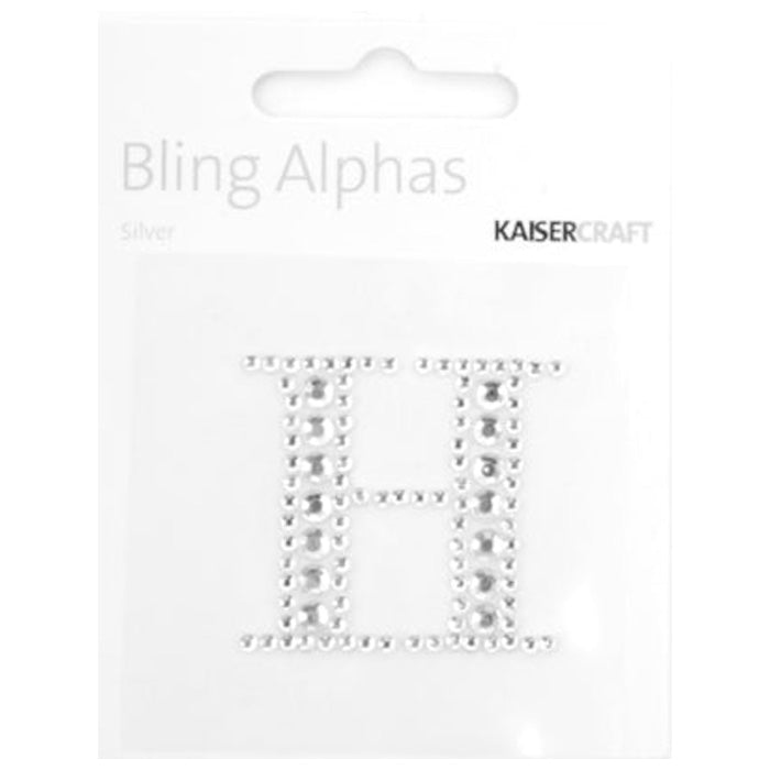 Kaisercraft Rhinestone Silver Letter H