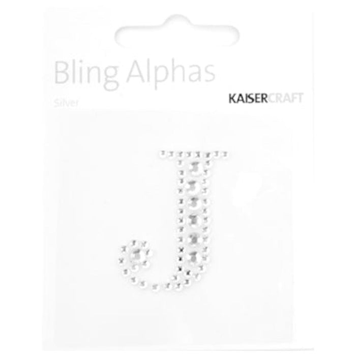 Kaisercraft Rhinestone Silver Letter J