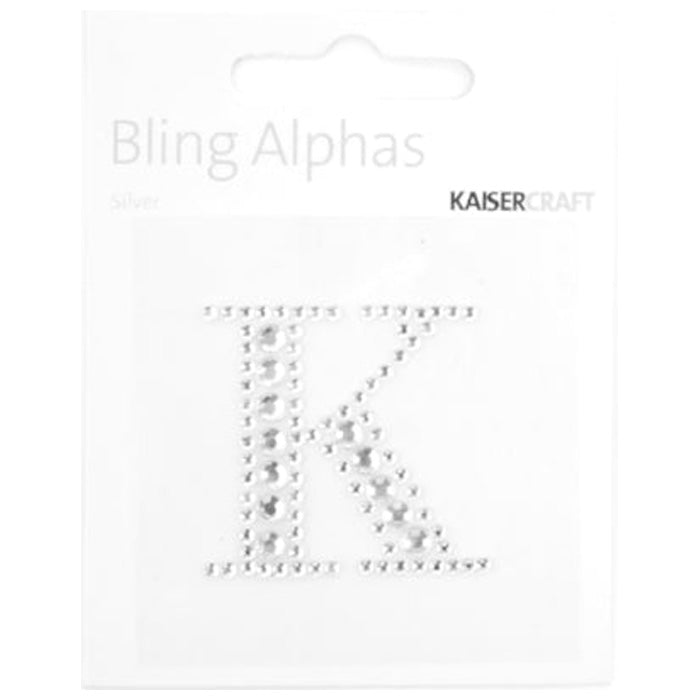 Kaisercraft Rhinestone Silver Letter K