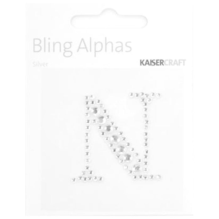 Kaisercraft Rhinestone Silver Letter N