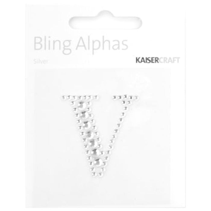 Kaisercraft Rhinestone Silver Letter V