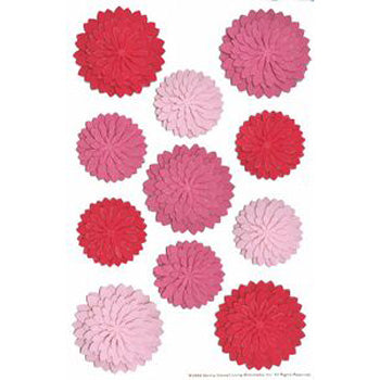 Martha Stewart Crafts Red Pink Dahlia Stickers