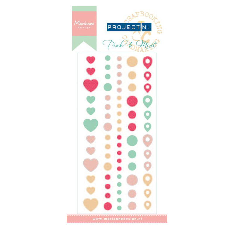 Marianne Design Enamel Stickers - Pink & Mint