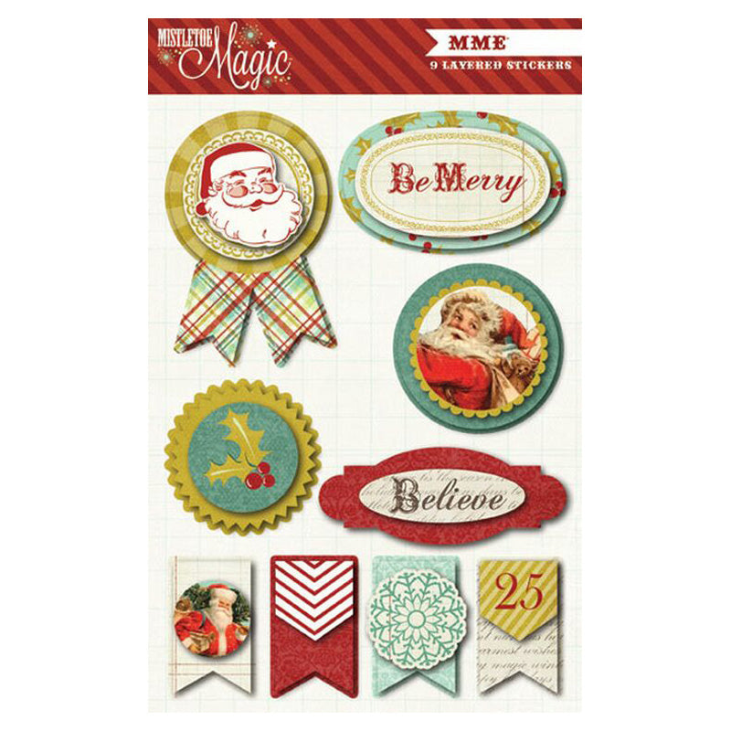 My Minds Eye Mistletoe Magic Layered Stickers