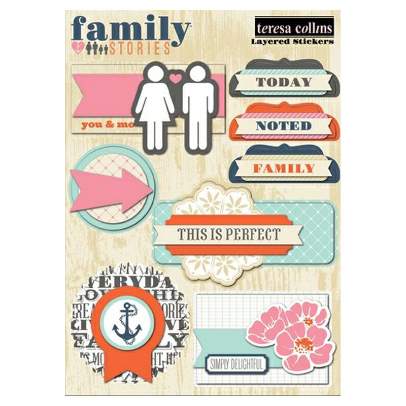 Teresa Collins Designs Family Stories Layered Stickers