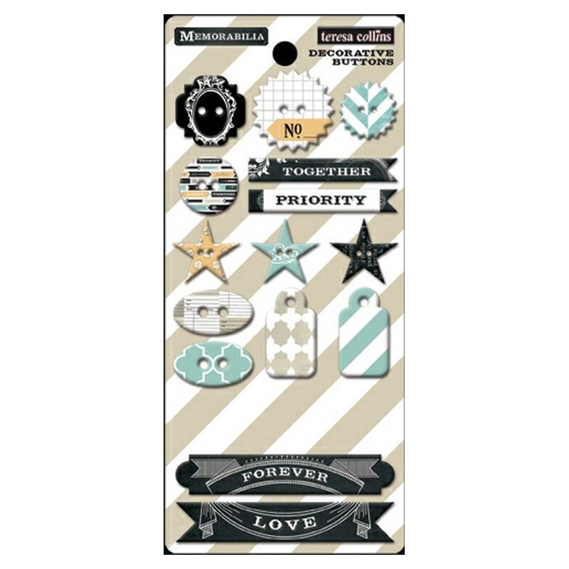 Teresa Collins Designs Memorabilia Chipboard Buttons