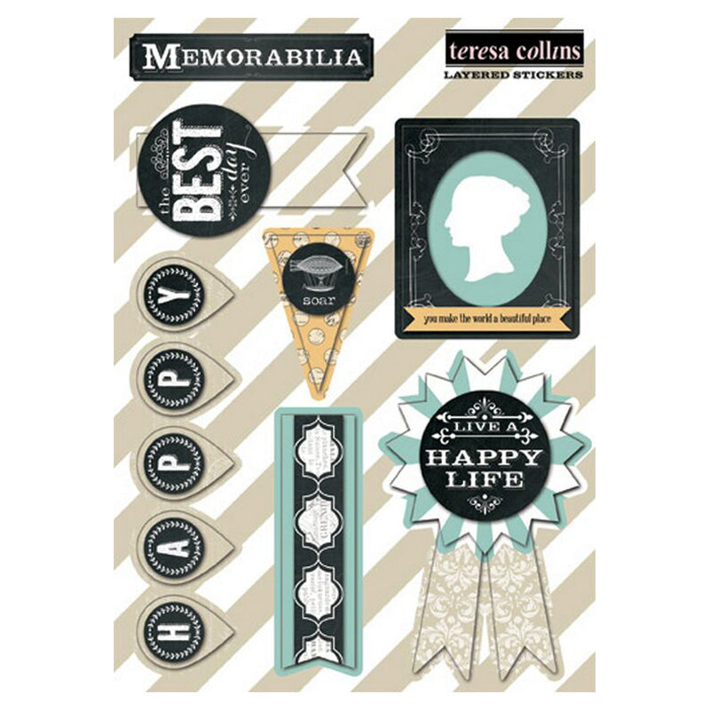 Teresa Collins Designs Memorabilia Layered Stickers