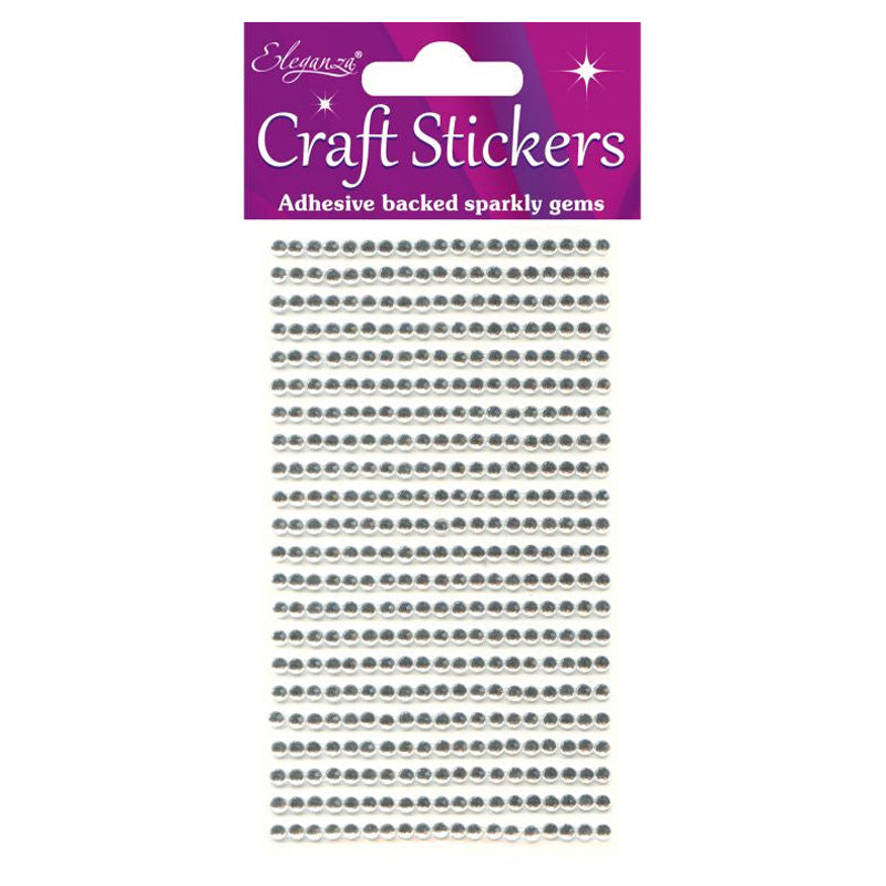 3mm Gems Clear/silver Craft Stickers No.43 - 418 Pieces