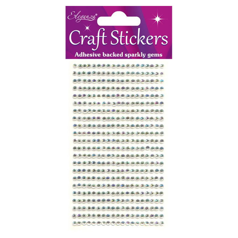 3mm Gems Iridescent Craft Stickers No.42 - 418 Pieces